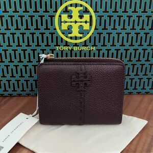 Tory Burch McGraw Leather Bi Fold Wallet + Dust + Gift Bag Nwt ❤️